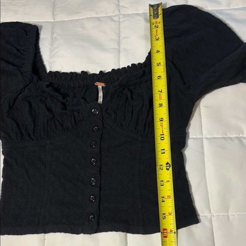 Free People Ladybug Long Sleeve Black Button Down Top - Picture 7 of 16